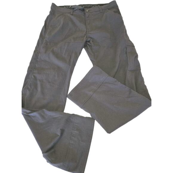 PrAna Breathe Men’s Hiking Pants Pockets Dark Gray Outdoors Size 34x32 EUC - Picture 1 of 16